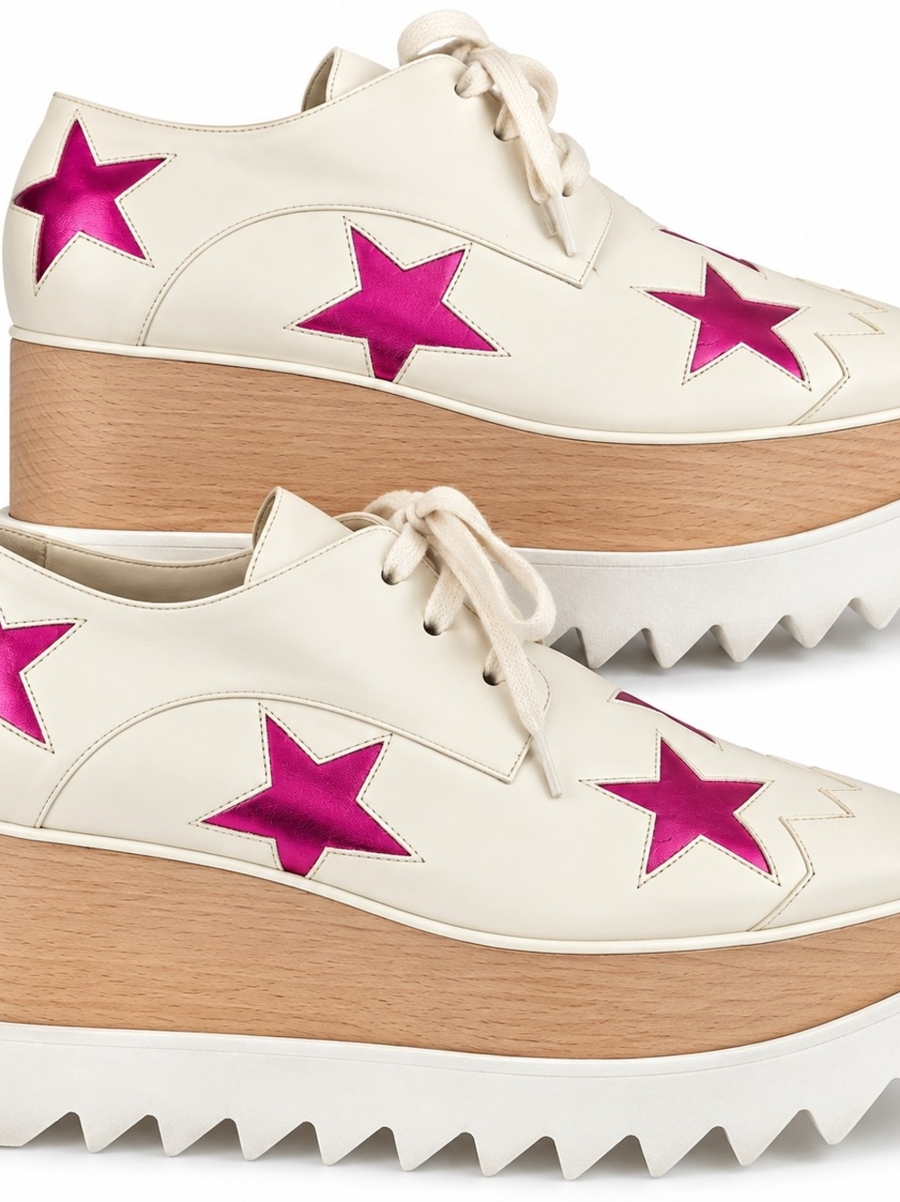 Stella McCartney Elyse Pink Star Platform Shoes EU 38 Made in Italy